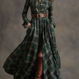Women's Collared Shirt Maxi Dress