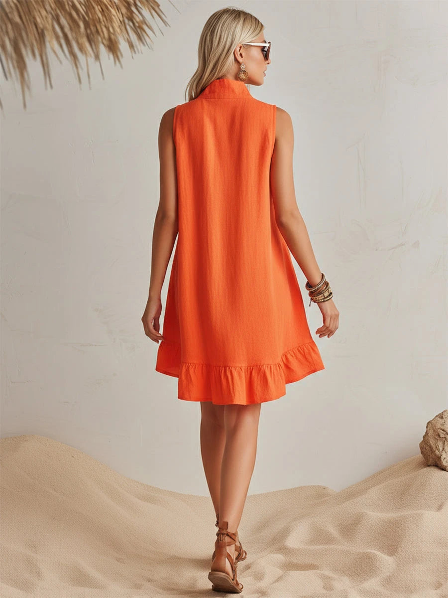 Vibrant Half-Zip Mini Dress