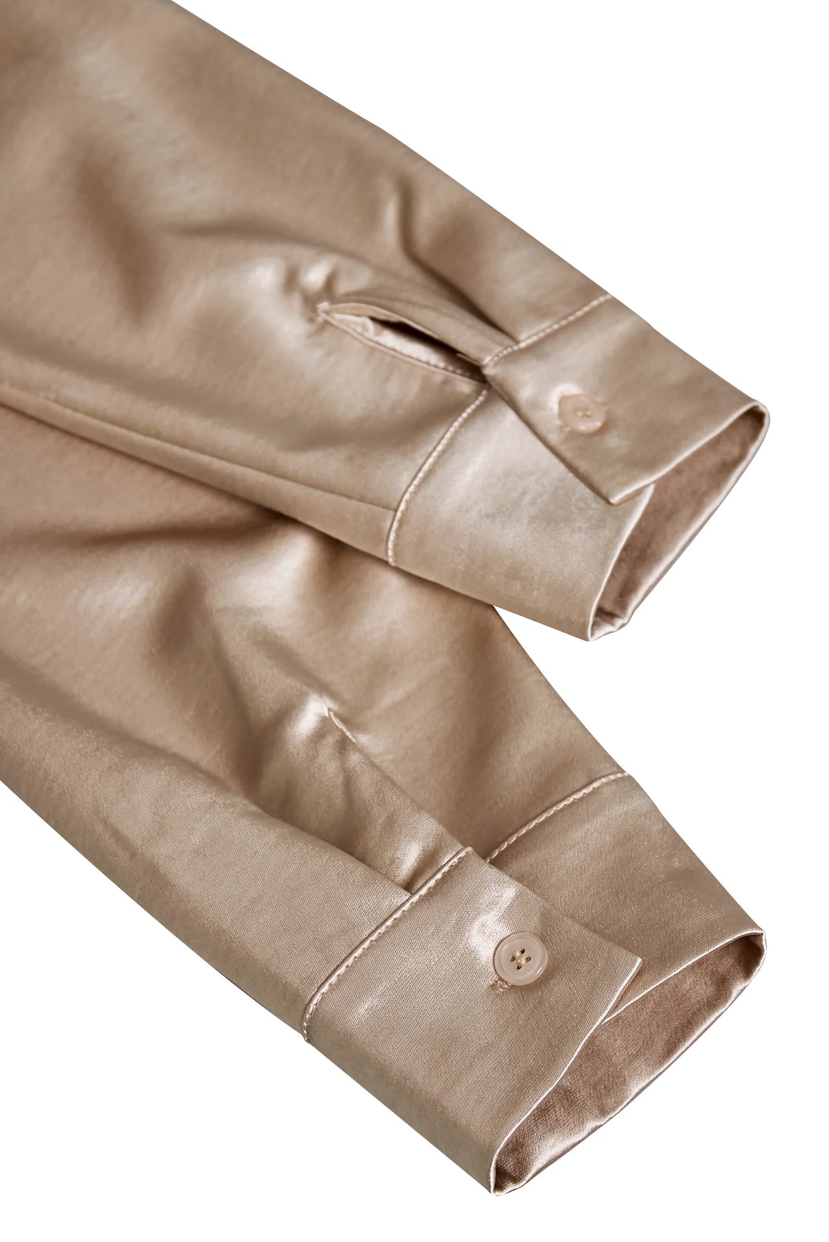Long Sleeve Satin Blouse with Cowl Neck