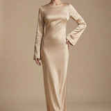 Long Sleeve Tie Waist Maxi Dress
