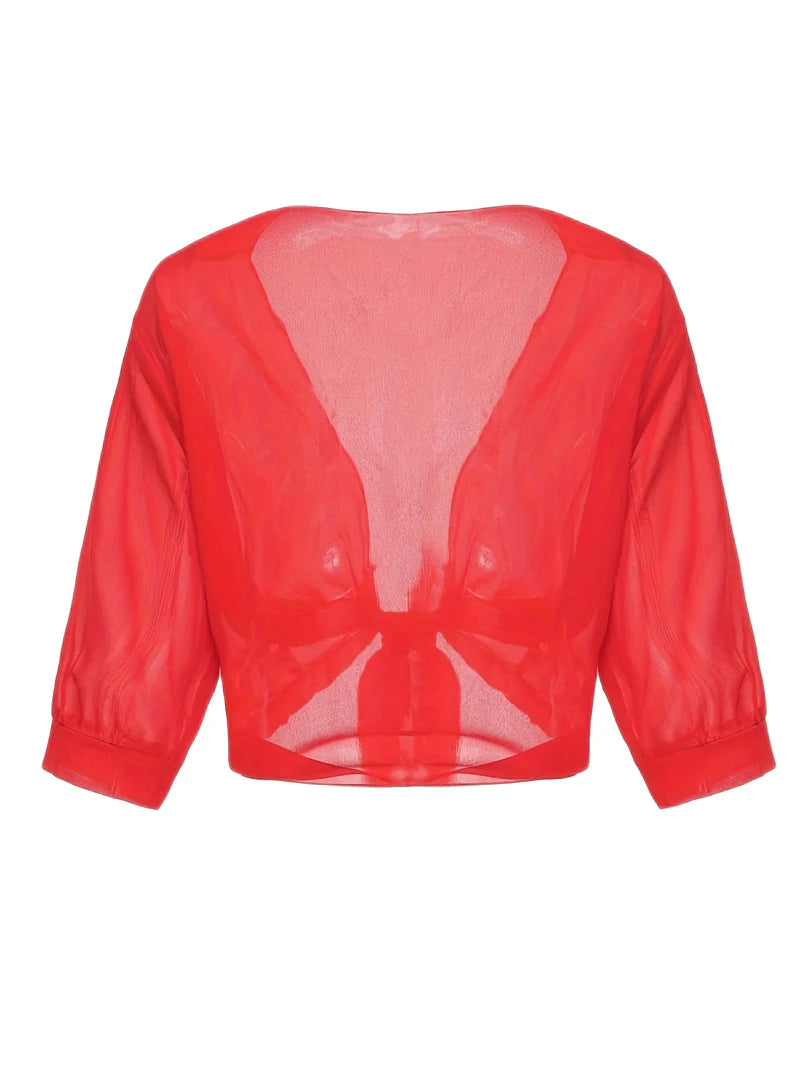 Sheer Tie-Front Cardigan