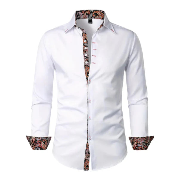 Paisley Accent Button-Up Shirt