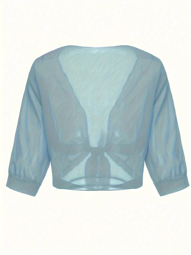Sheer Tie-Front Cardigan
