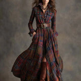 Women's Collared Shirt Maxi Dress