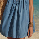 Sleeveless A-Line Denim Mini