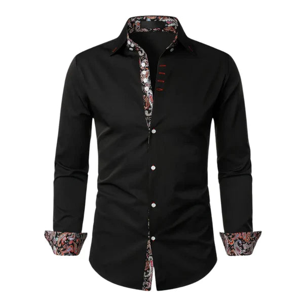 Paisley Accent Button-Up Shirt