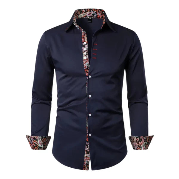 Paisley Accent Button-Up Shirt