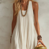 Cream White Sleeveless Maxi Dress