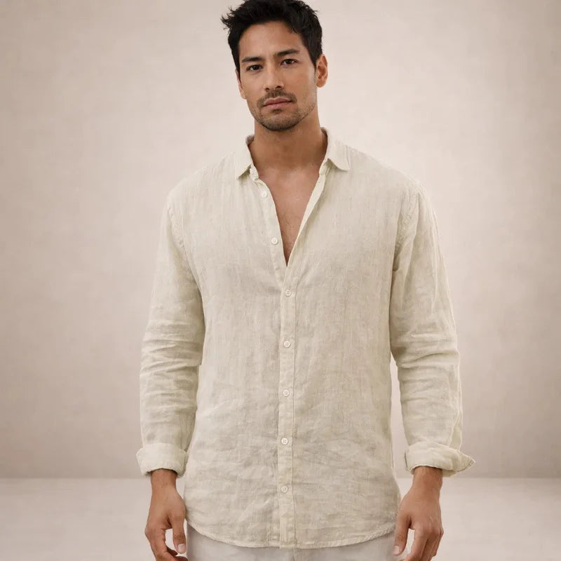 Men's Open Collar Long Sleeve Shirt