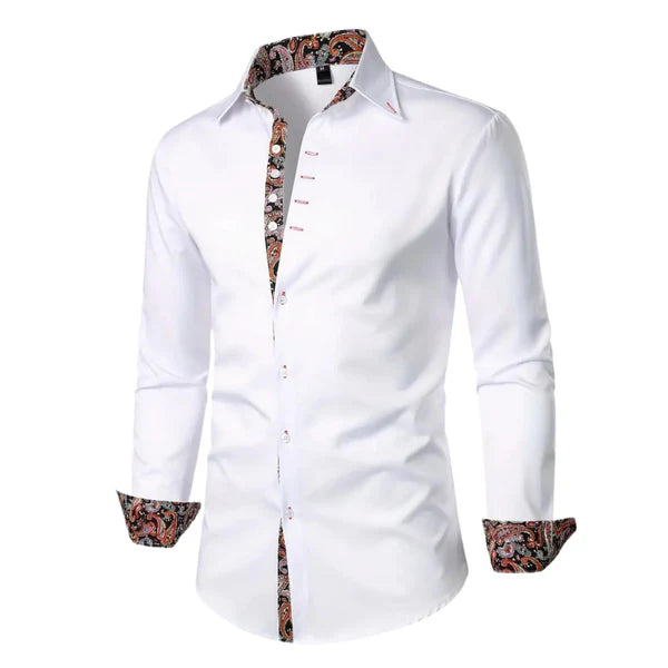 Paisley Accent Button-Up Shirt