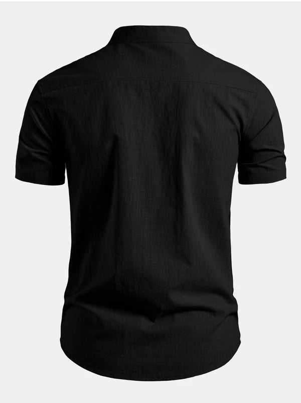 Stand Collar Short Sleeve Shirt