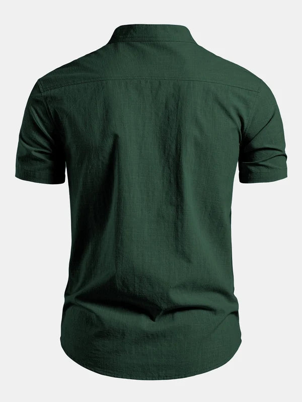 Stand Collar Short Sleeve Shirt