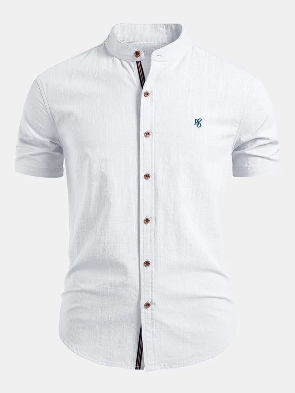 Stand Collar Short Sleeve Shirt