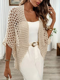 Open-Front Crochet Knit Cardigan