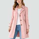 Women's Slim Fit Lapel Collar Trench Coat