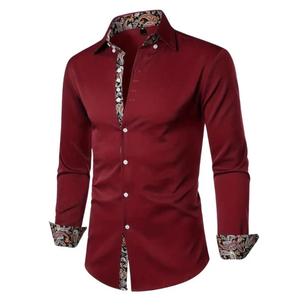 Paisley Accent Button-Up Shirt