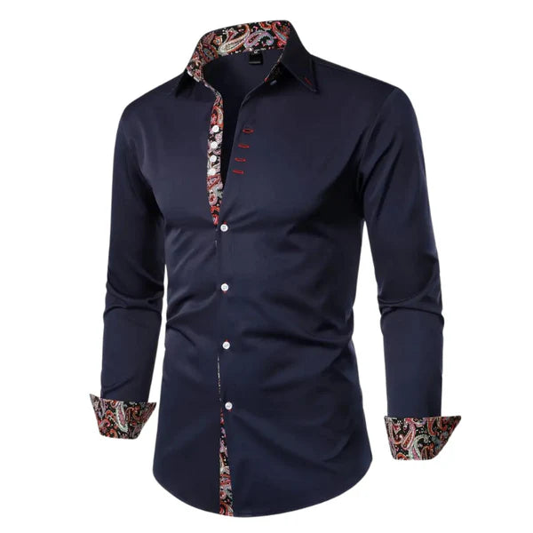 Paisley Accent Button-Up Shirt