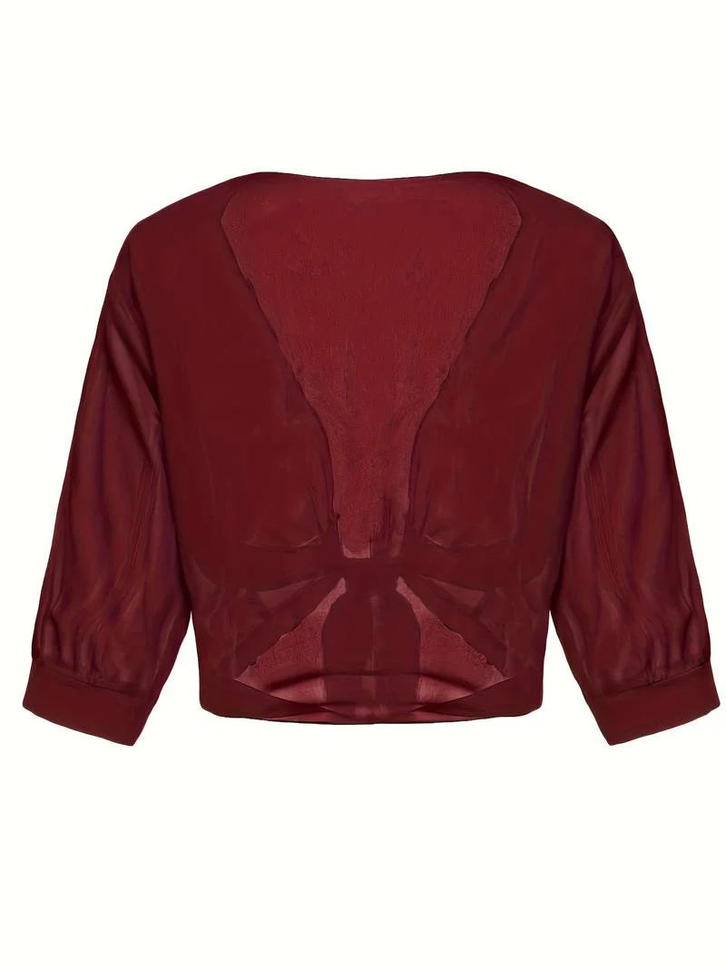 Sheer Tie-Front Cardigan