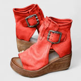 Women's Buckled Wedges Sandals