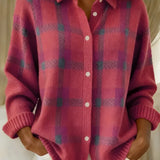 Women's Collared Button-Front Cardigan