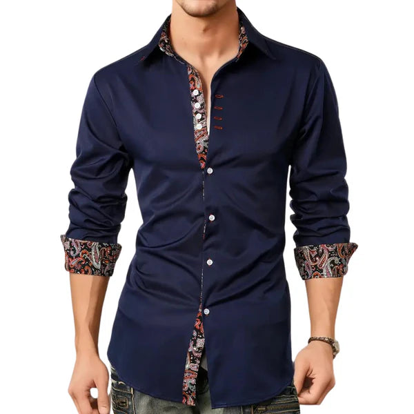Paisley Accent Button-Up Shirt