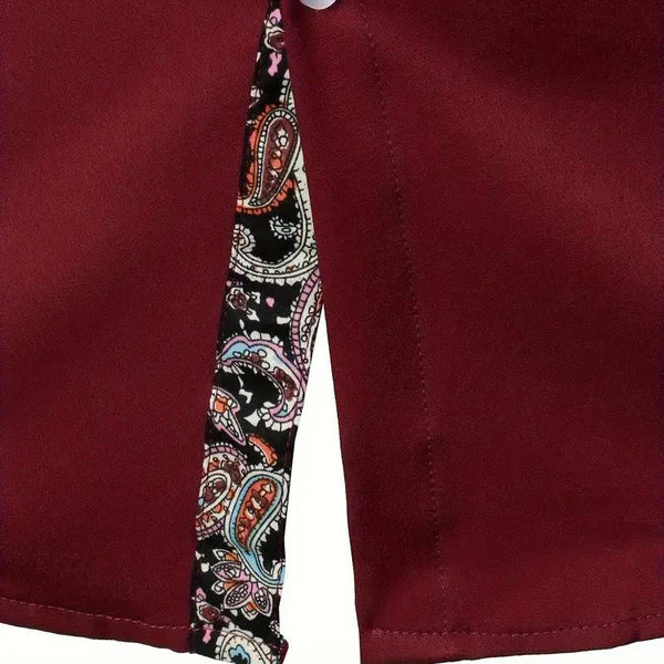 Paisley Accent Button-Up Shirt