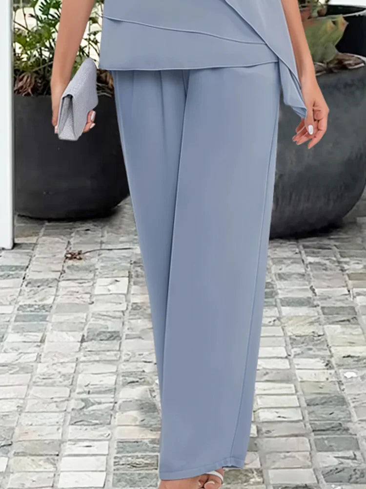 Cape Top and Trouser Two-Piece Set