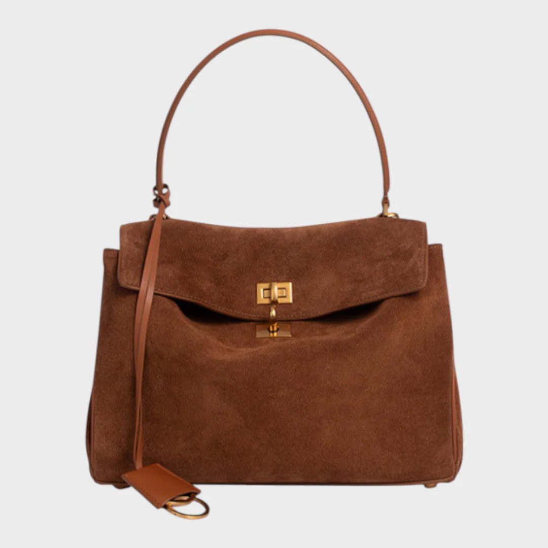 Minimalist Turn-Lock Flap Handbag