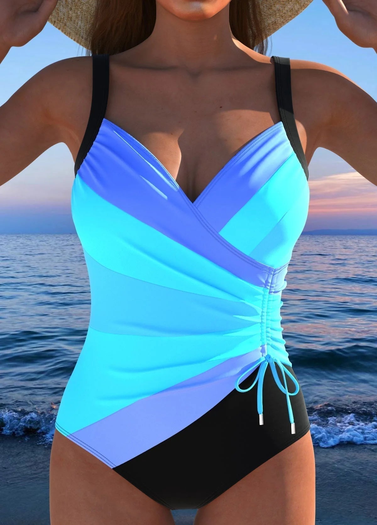 Tummy Control Surplice Swimsuit