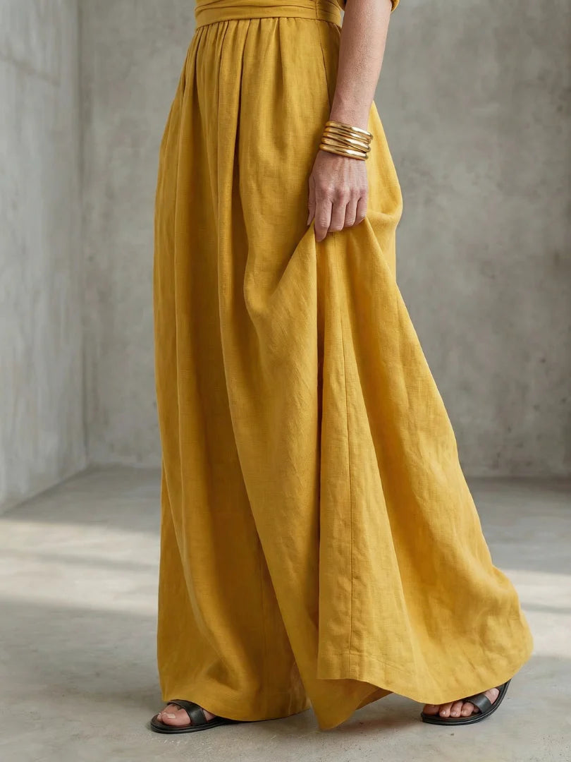 Cross-Front Wide-Leg Jumpsuit