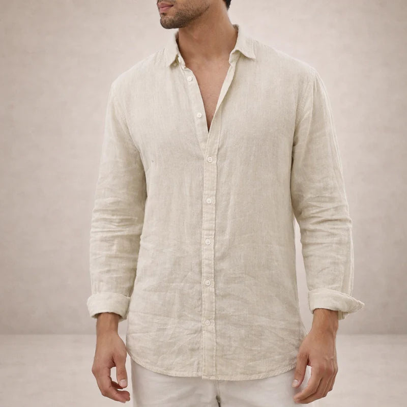 Men's Open Collar Long Sleeve Shirt
