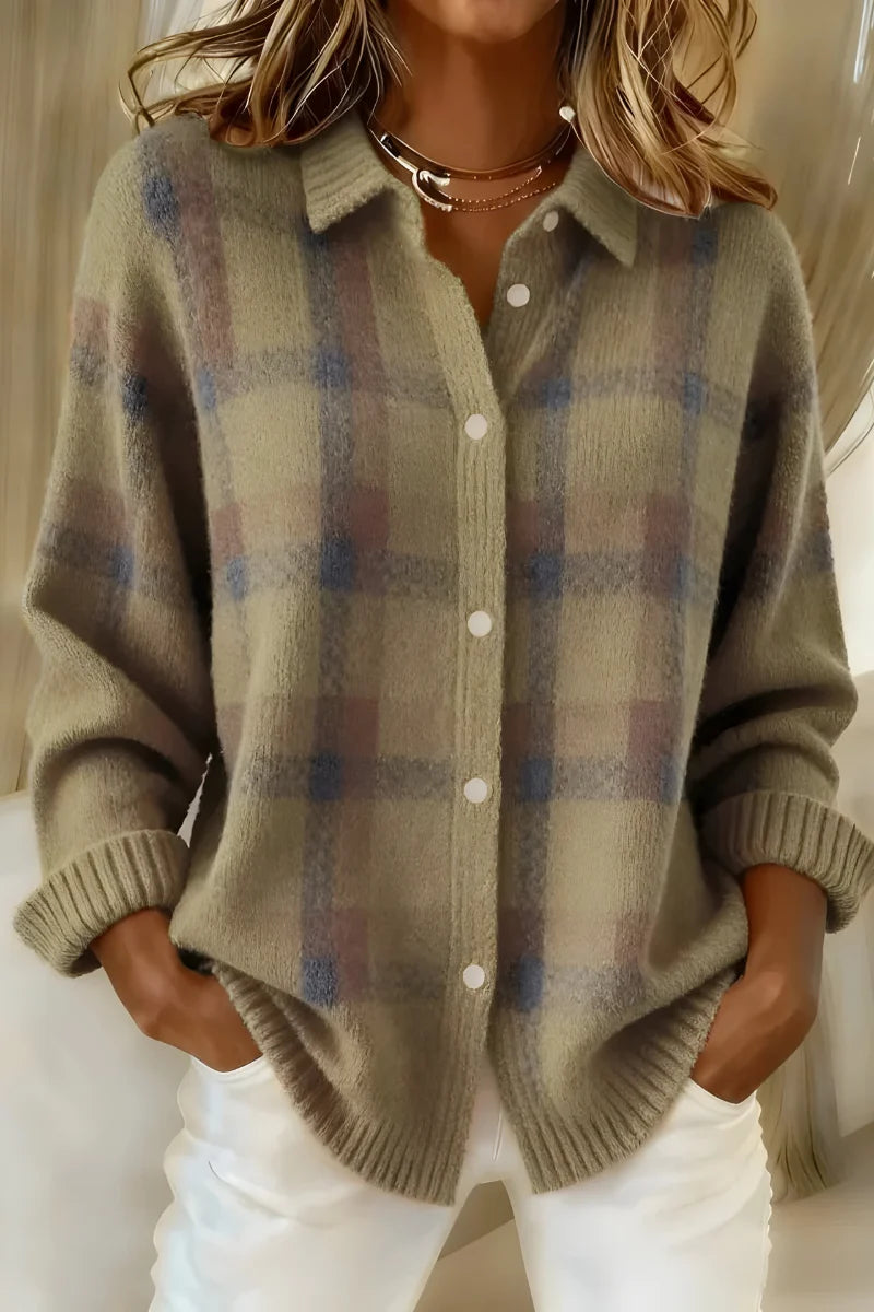 Women's Collared Button-Front Cardigan