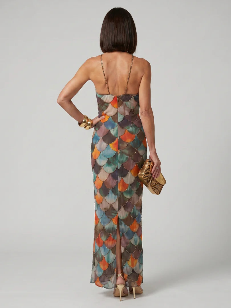 Scale Pattern Maxi Dress