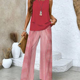 Wide-Leg Pants Two-Piece Set