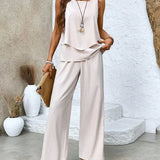 Wide-Leg Pants Two-Piece Set