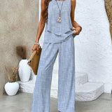 Wide-Leg Pants Two-Piece Set