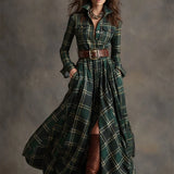 Women's Collared Shirt Maxi Dress