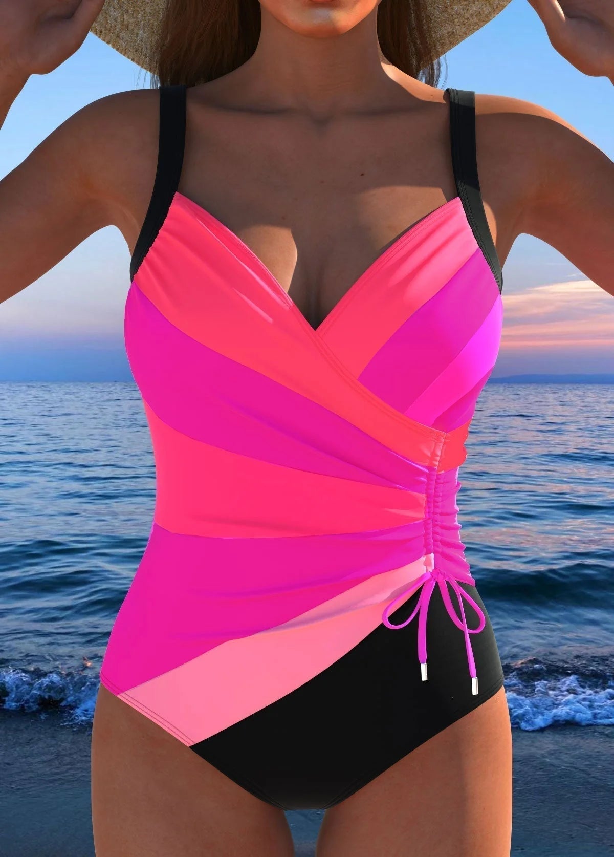 Tummy Control Surplice Swimsuit