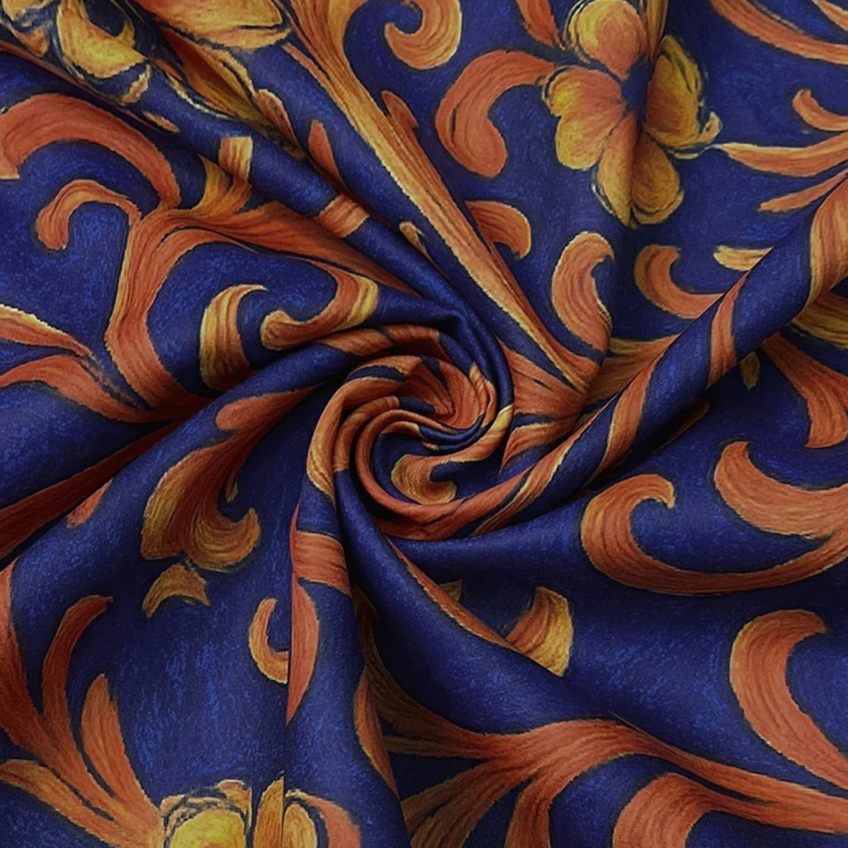Floral Paisley Print Satin Shirt
