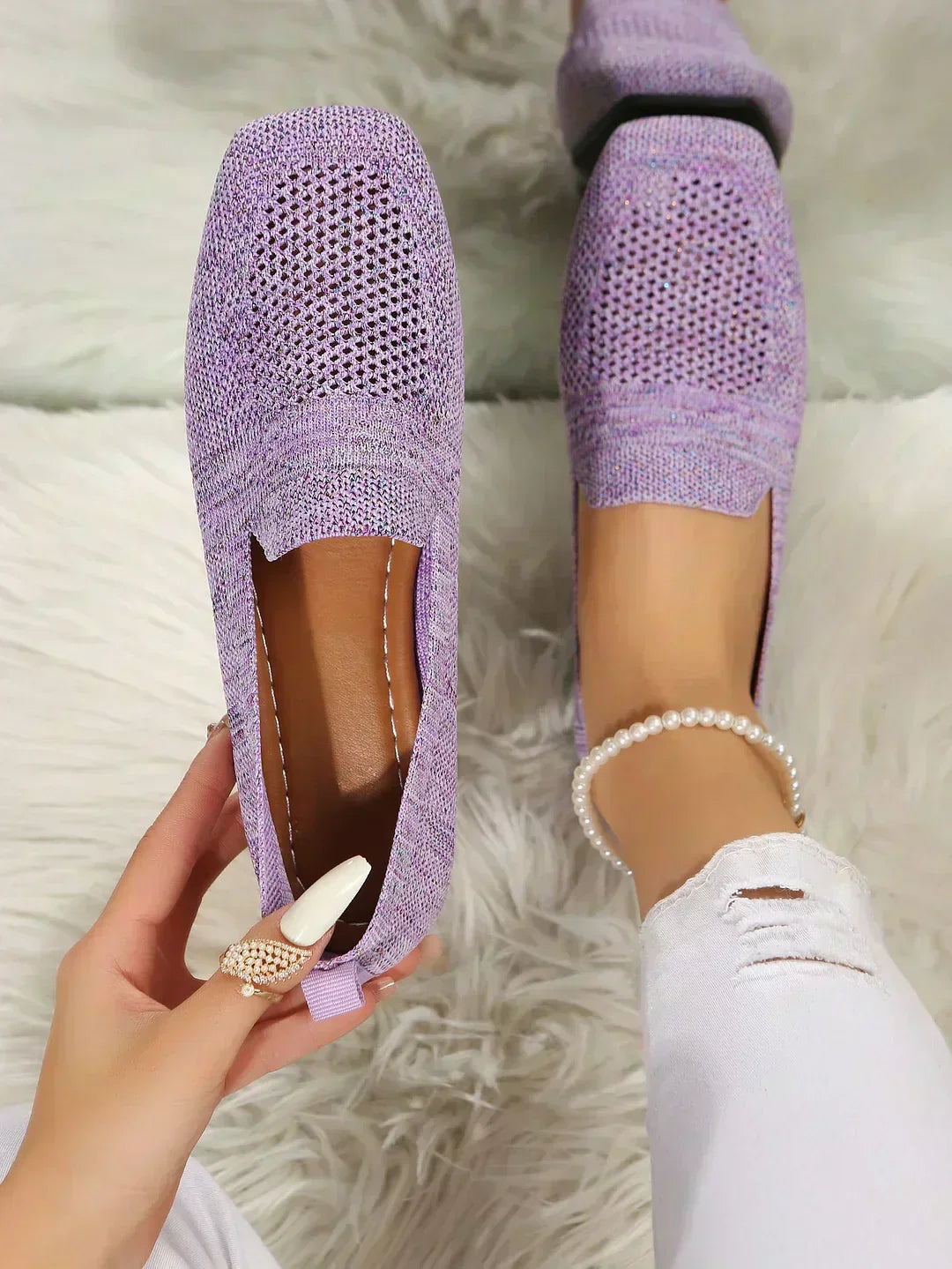 Orthopedic Knit Slip-On Flats