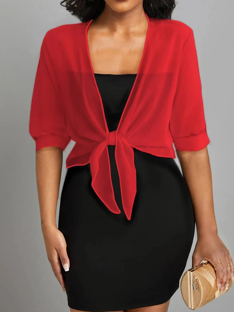 Sheer Tie-Front Cardigan