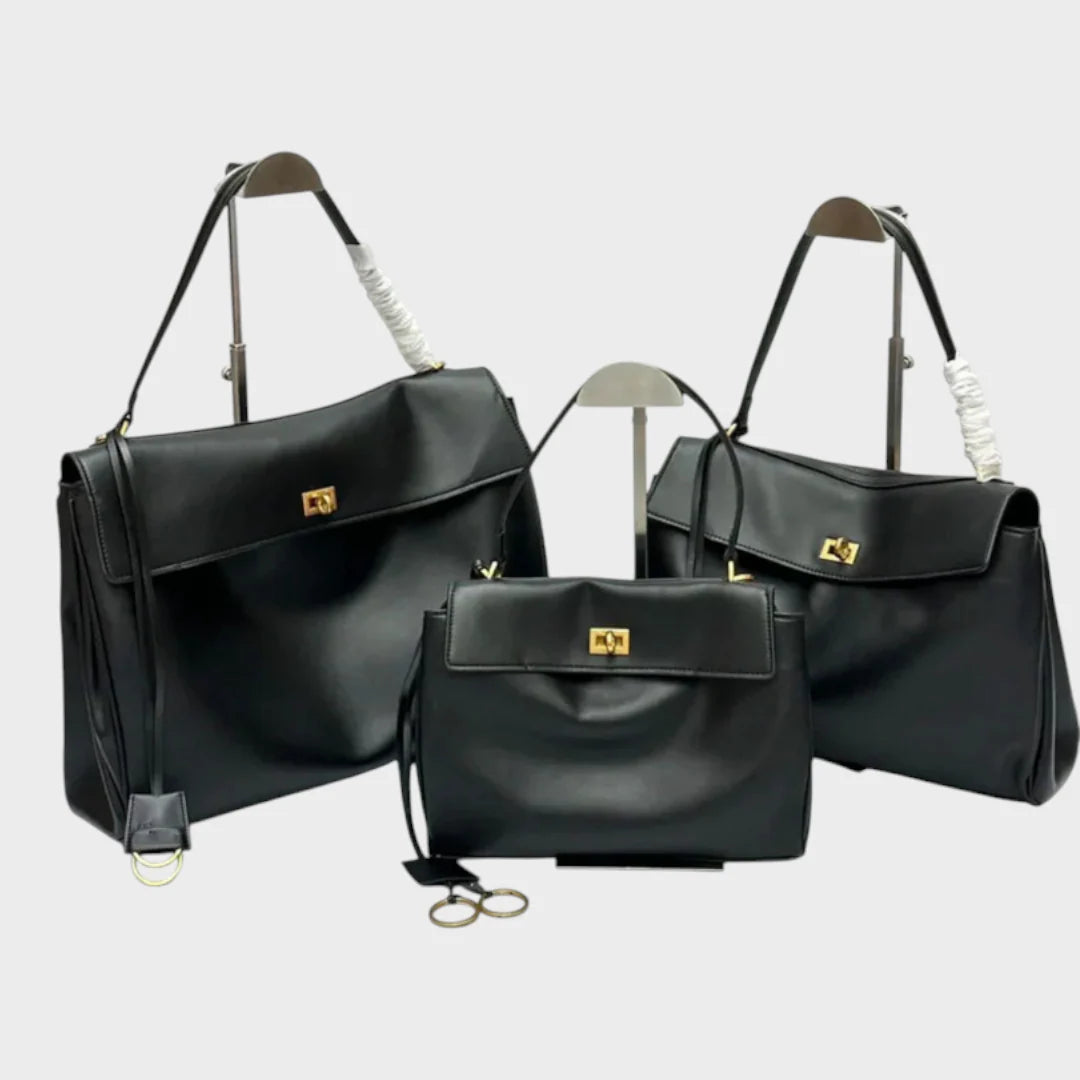 Minimalist Turn-Lock Flap Handbag
