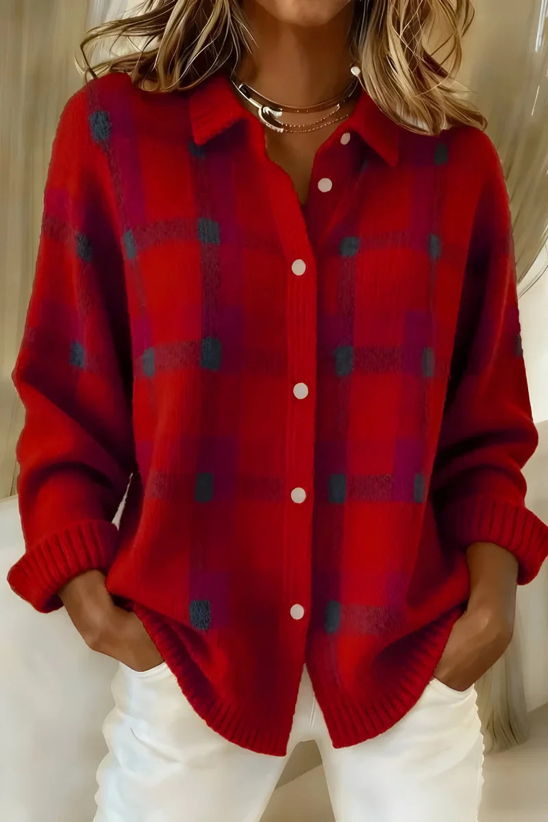 Women's Collared Button-Front Cardigan