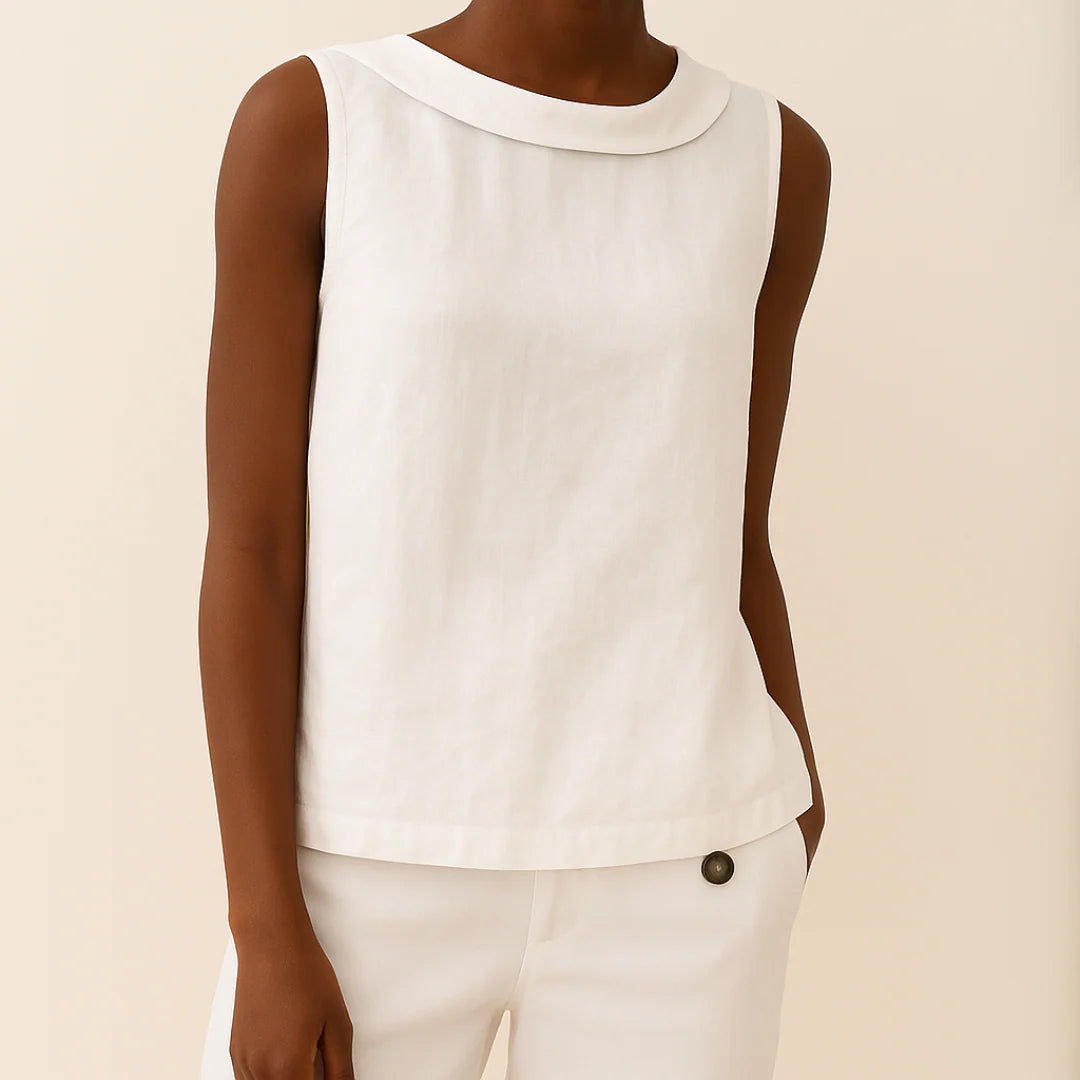 Women's Sleeveless Roll Collar Top