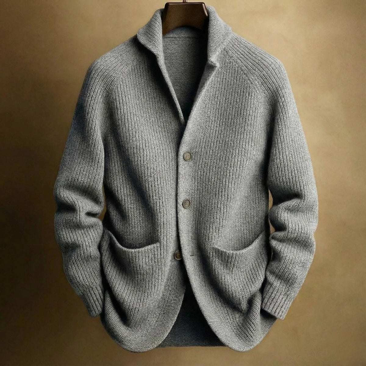 Men's Ribbed Button-Front Cardigan