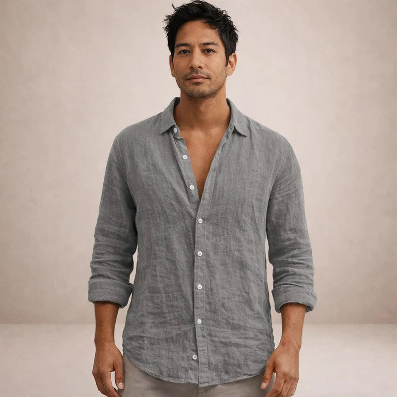 Men's Open Collar Long Sleeve Shirt