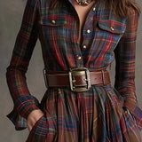 Women's Collared Shirt Maxi Dress