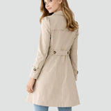 Women's Slim Fit Lapel Collar Trench Coat