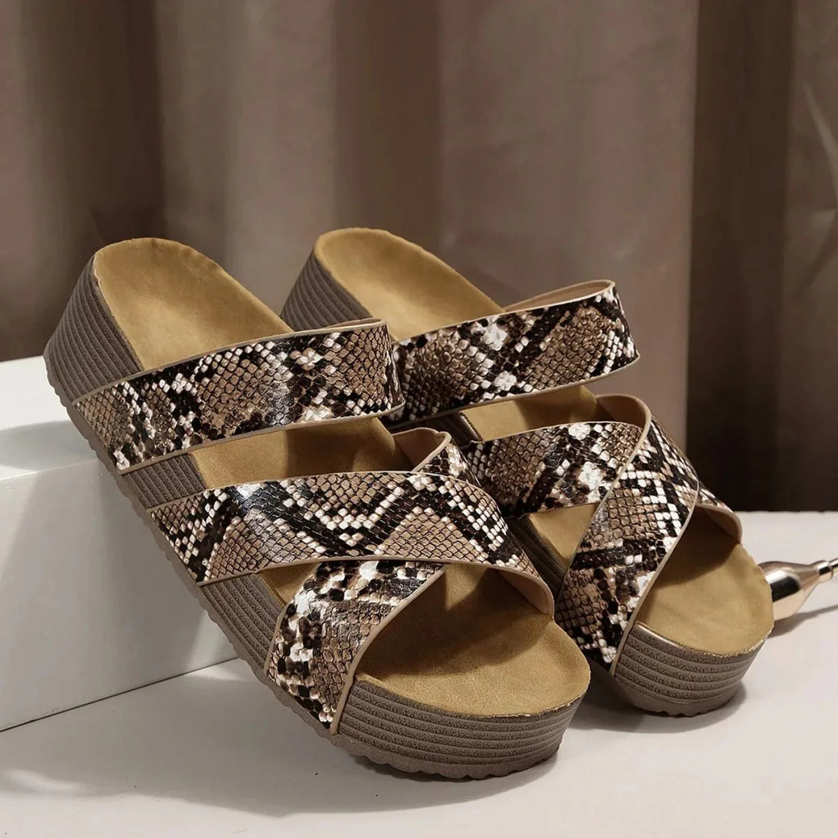 Orthopedic Leather Slide Sandals