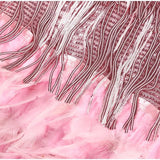 Feather Trim Mini Dress